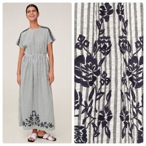 Mango Embroidered Dress Striped New